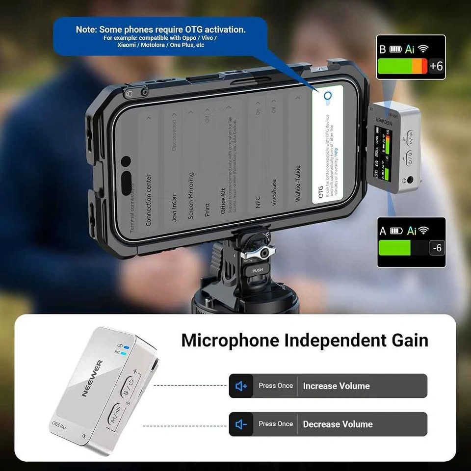 CM26 MAX AI Wireless Lavalier Microphone – 2TX + USB-C Receiver - photo 3
