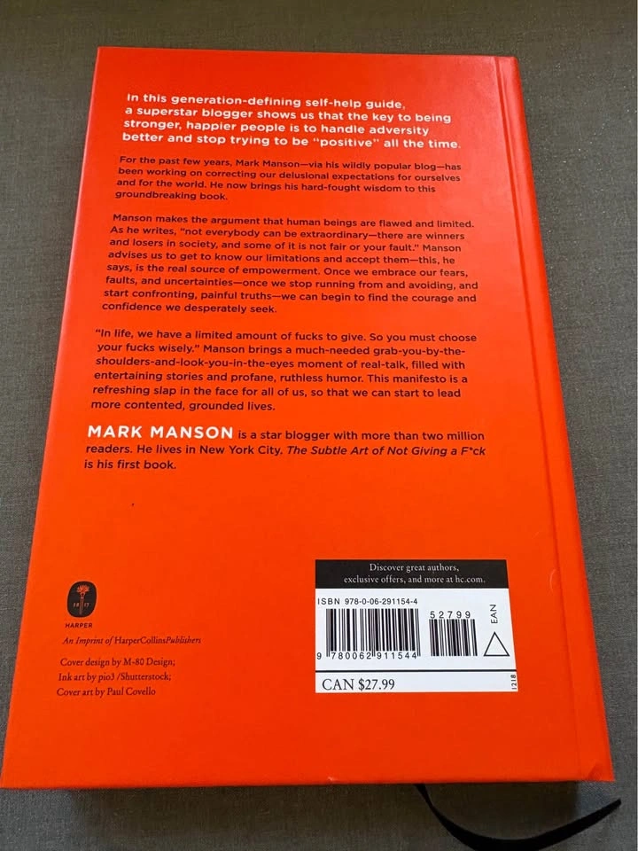 The subtle art of not giving a f*ck hardcover book by Mark Manso - photo 2