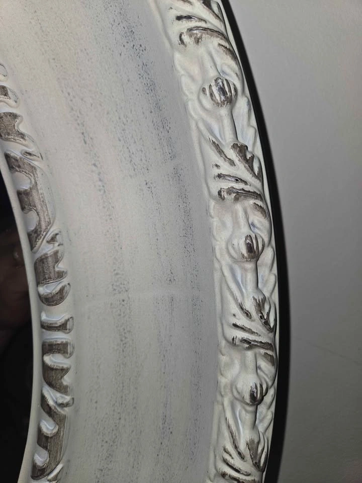 Large 33" Round Whitewashed Farmhouse / French Country Wall Mirr - photo 2