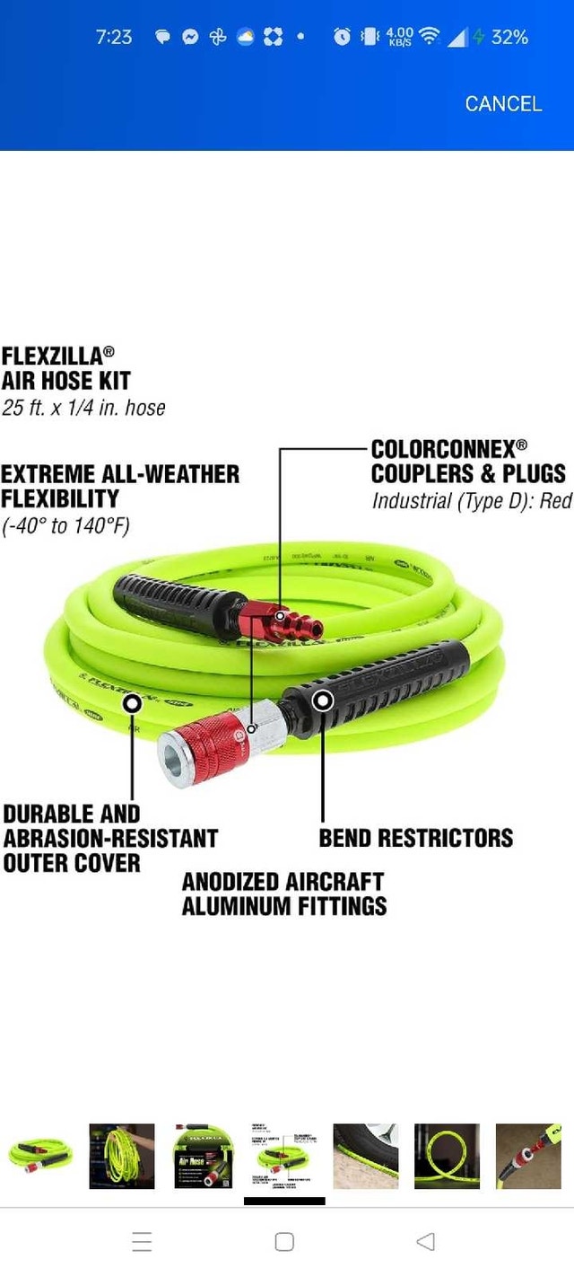 Flexzilla 1/4 in. x 25 ft. Air Hose - photo 3