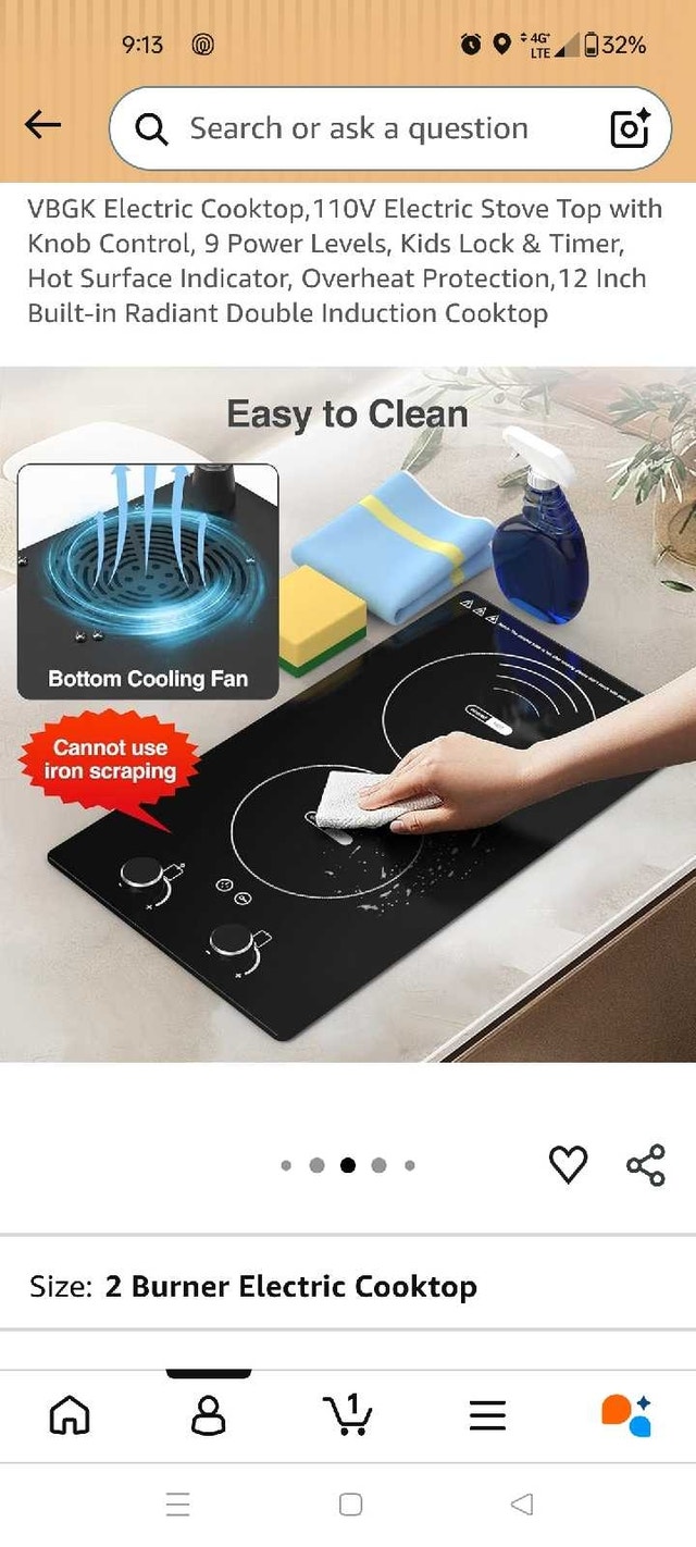 VBGK 2 Burner Electric Cooktop - New in Box - 12" / 2400W