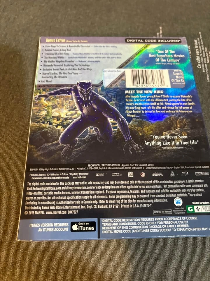 The black panther blu-ray (sealed) - photo 2