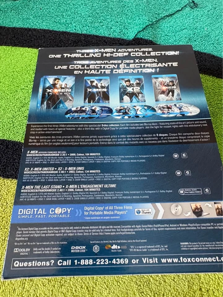 X-men trilogy blu-ray + digital copy box set - photo 2