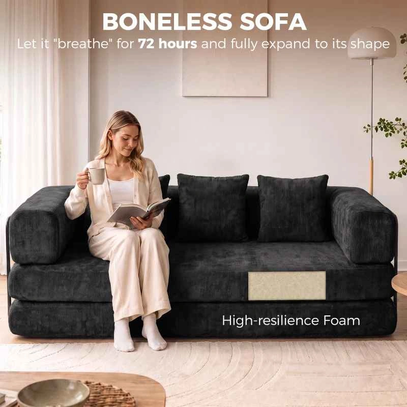 Brand New 81" Boneless 5-in-1 Convertible Sofa Bed - photo 4