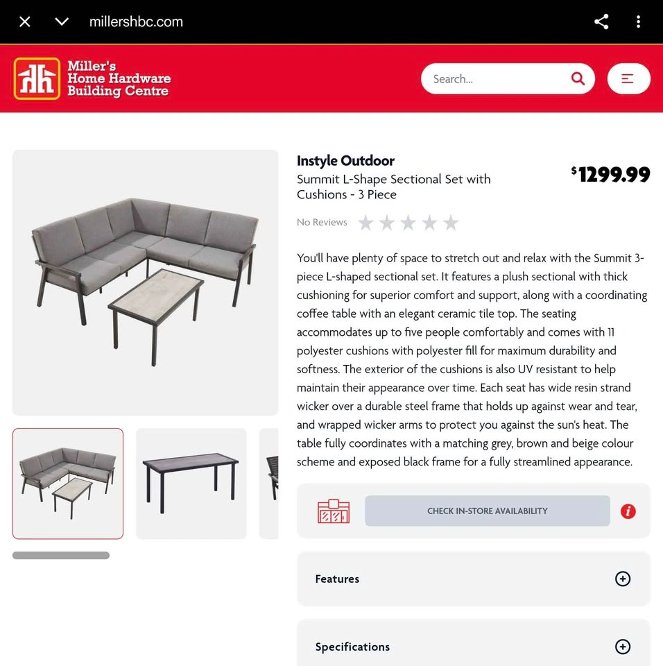Brand new 3pc Summit L-Shape Sectional Set with Cushions - photo 5
