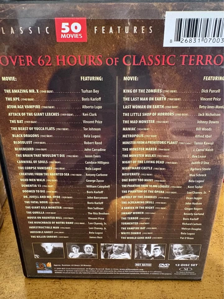 Horror classic 50 movies dvd - photo 2