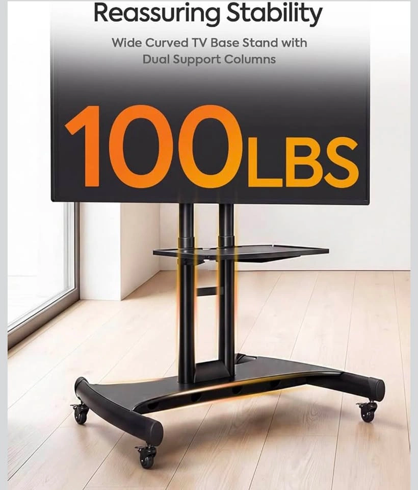 Heavy-Duty Rolling TV Stand for 40-85” TV Holds up to 100 lbs - photo 3
