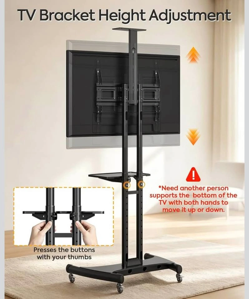 Heavy-Duty Rolling TV Stand for 40-85” TV Holds up to 100 lbs - photo 5