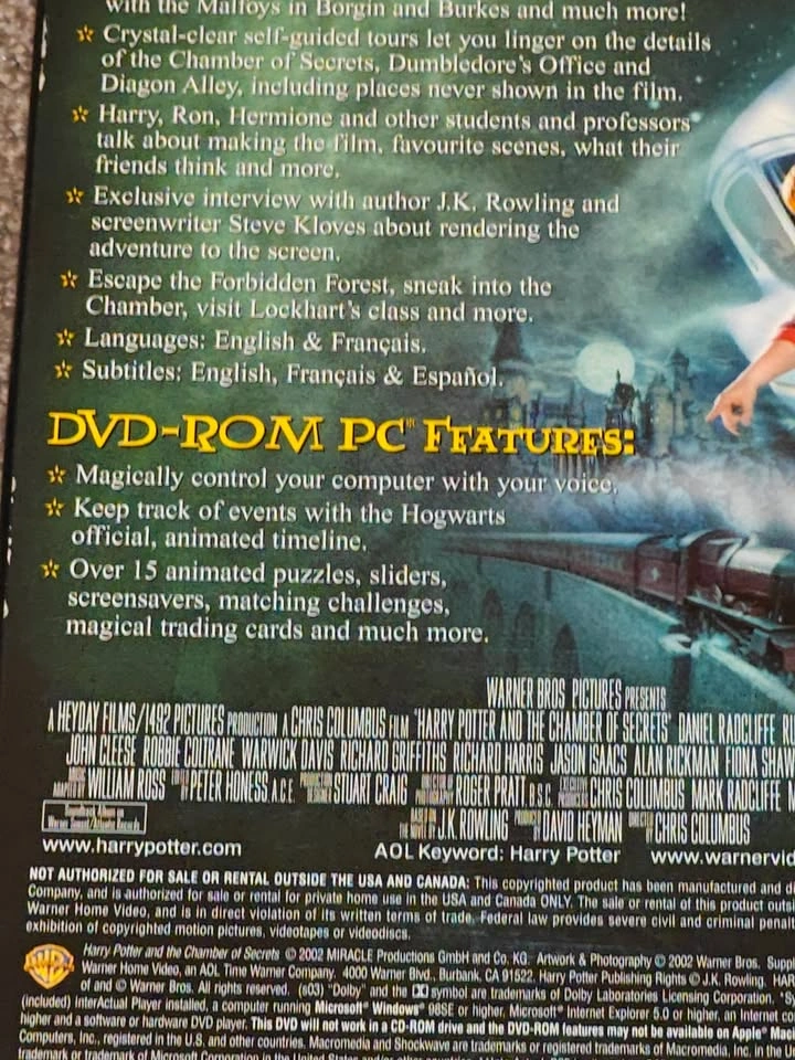 Harry Potter and the Chamber of Secrets - Widescreen DVD Movie - photo 4