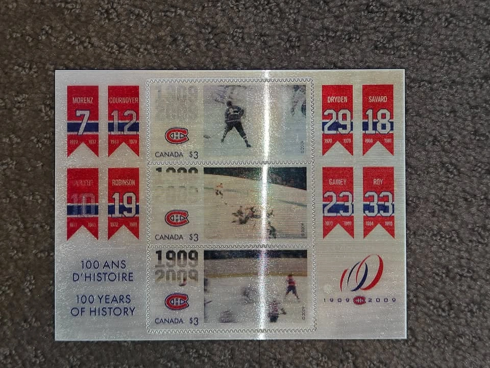 Stamp Sheet Montreal Canadiens 100 Anniversary Hockey Lenticular - photo 2