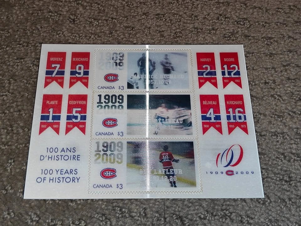 Stamp Sheet Montreal Canadiens 100 Anniversary Hockey Lenticular - photo 3