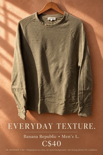 Banana Republic Men’s Double Knit Long Sleeve Crewneck Shirt