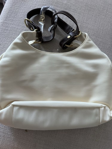 Lauren Ralph Lauren Cream Canvas Brown Leather Hobo Bag - photo 3