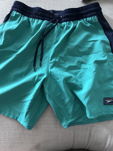 Speedo Men’s Teal & Navy Swim Trunks Drawstring Shorts Size S - photo 2