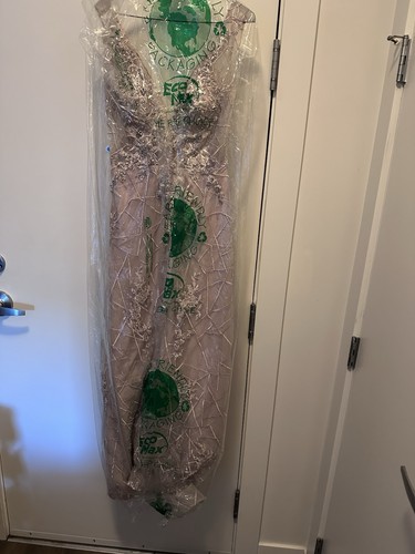 Stella Couture Blush Beaded Lace Formal Evening Gown Size 6 - photo 2
