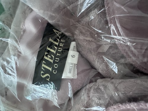 Stella Couture Blush Beaded Lace Formal Evening Gown Size 6 - photo 4