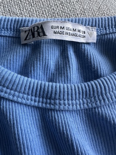 Zara Blue Ribbed Cropped Sleeveless Tank Top Women's M - photo 4