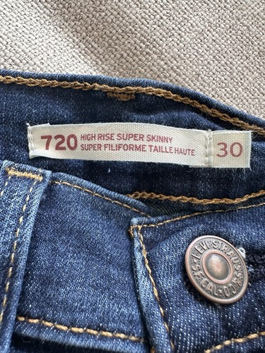 Levi's 720 High Rise Super Skinny Jeans Women's 29x30 Black - photo 4
