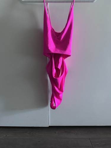 Petty-Bolli Neon Hot Pink Cut-Out One Piece Swimsuit Size L