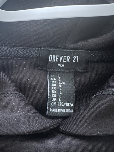 Forever 21 Men Black Mesh Hoodie Size L - photo 4