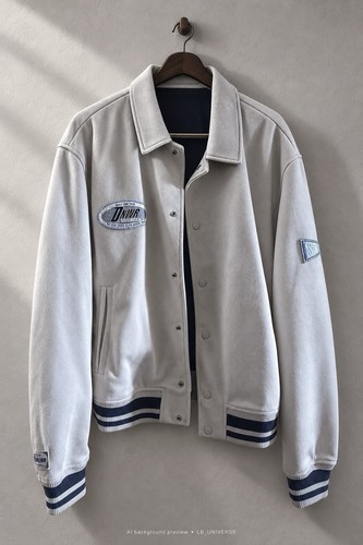 Zara Worldwide Goods Faux Suede Varsity Jacket – L