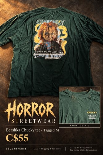 Chucky Horror Graphic T-Shirt Dark Green - Bershka