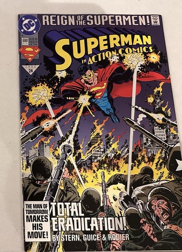 Superman Action Comics #690 Reign of Supermen Total Eradication