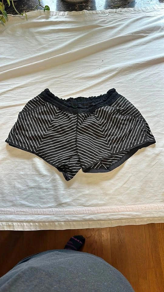 Lululemon Black and White Striped Shorts