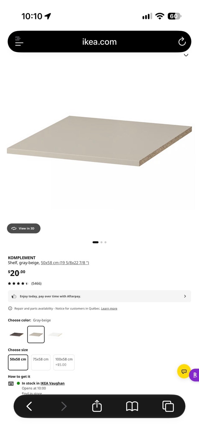 Ikea KOMPLEMENT Shelf, gray-beige, 50x58cm - photo 5