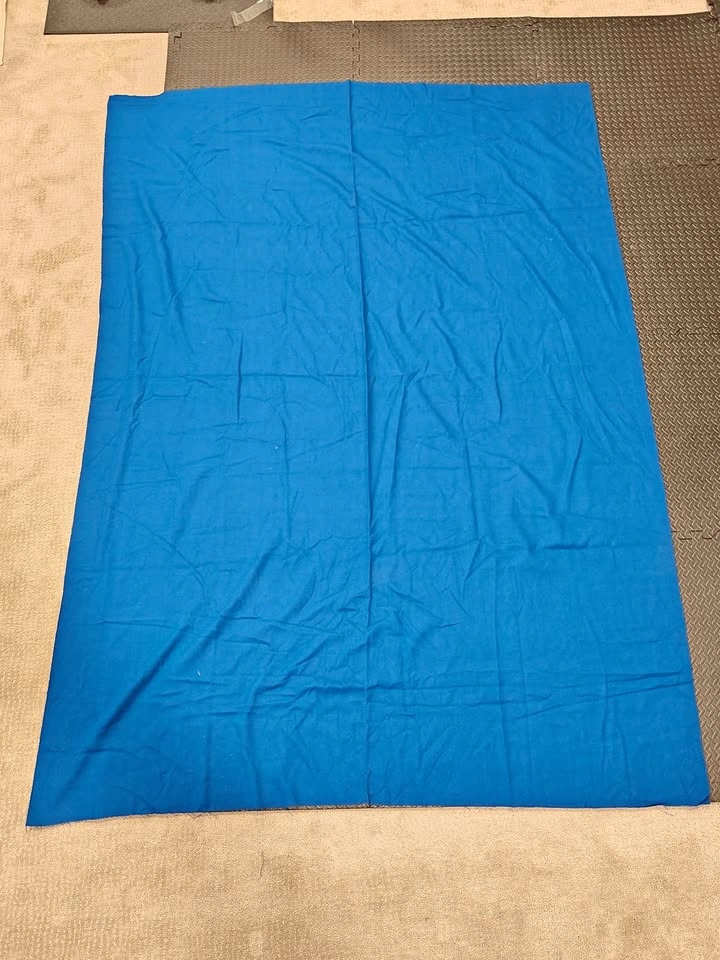 Large 85" x 60" Dual-Textured Twill Brushed Fleece Blue Fabric