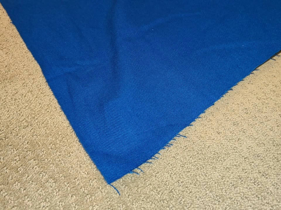 Large 85" x 60" Dual-Textured Twill Brushed Fleece Blue Fabric - photo 2