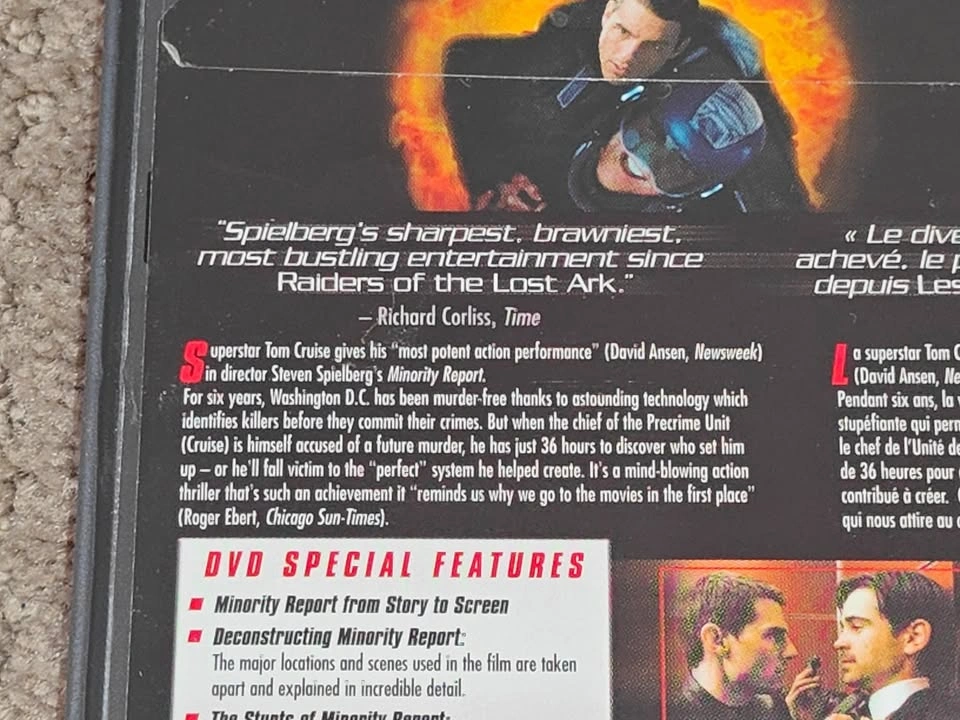 Minority Report - 2 Disc Widescreen Edition DVD Movie Tom Cruise - photo 3