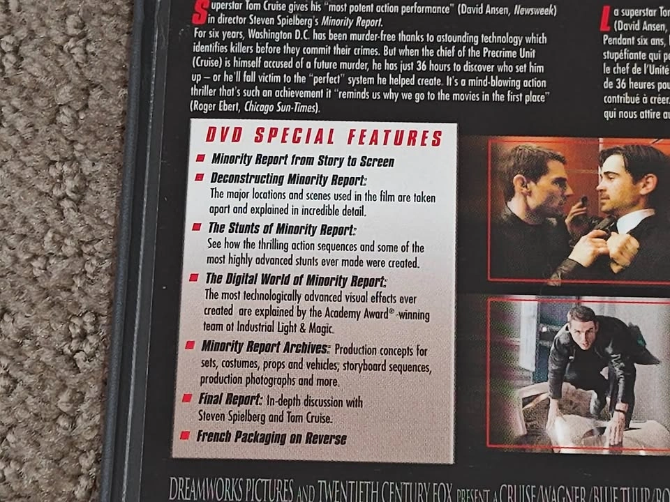 Minority Report - 2 Disc Widescreen Edition DVD Movie Tom Cruise - photo 4