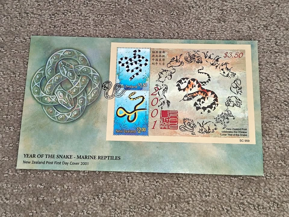 First Day Covers FDC - 2001 New Zealand Post Year of the Snake
