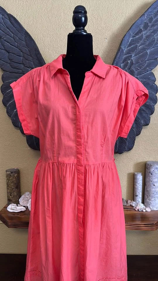 George Coral Button-Down Dress - photo 3