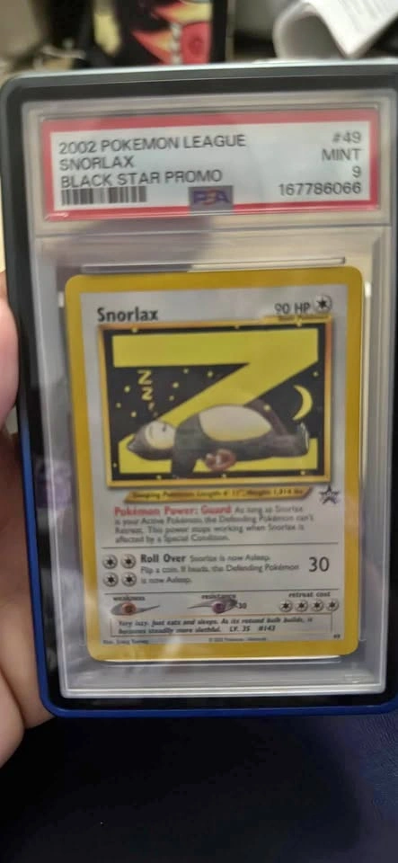 2002 Pokemon League Snorlax Black Star Promo PSA 9