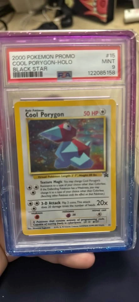 2000 Pokemon Promo Cool Porygon-Holo Black Star #15 PSA 9 Mint