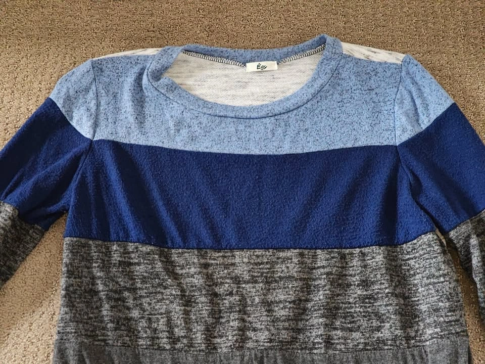 Egs by Eloges - Women Stripe Tunic Sweater Top - Size Small - photo 3
