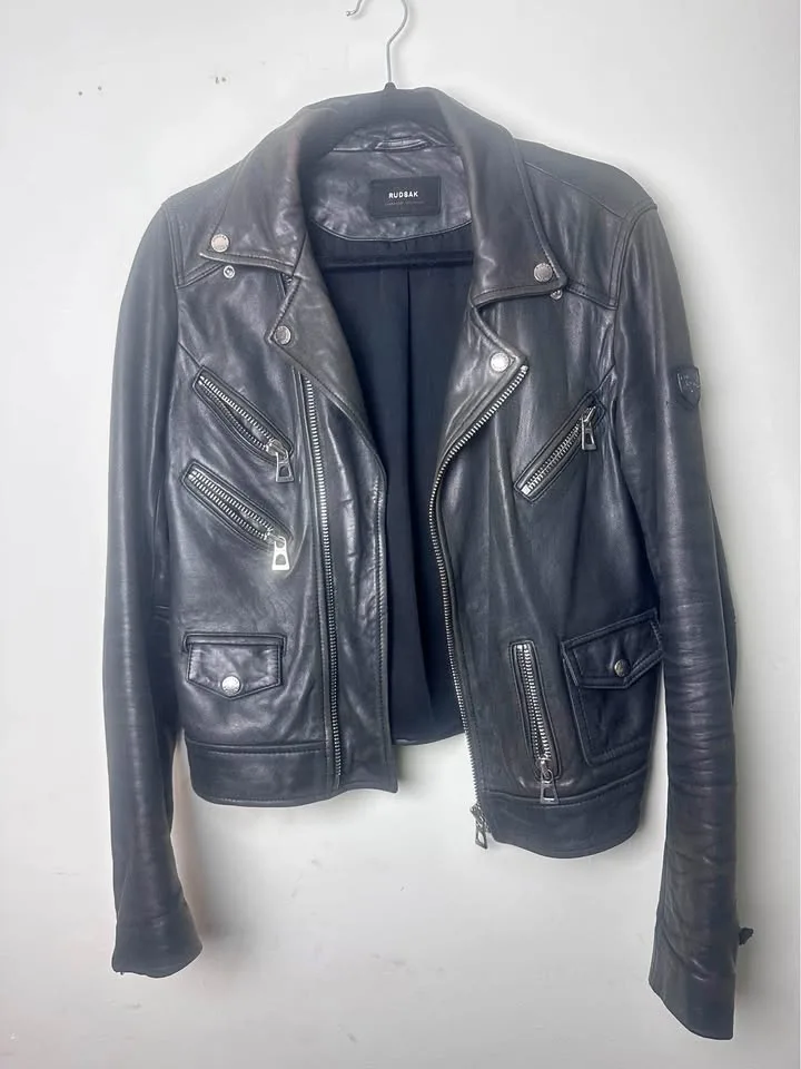 RUDSAK Real Leather Biker Jacket (Size M) thumbnail