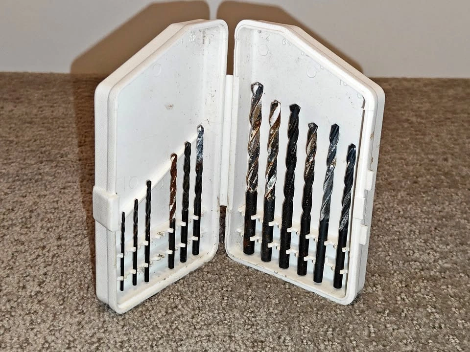 12-Piece Vintage High-Speed Steel Drill Bit Set with Case