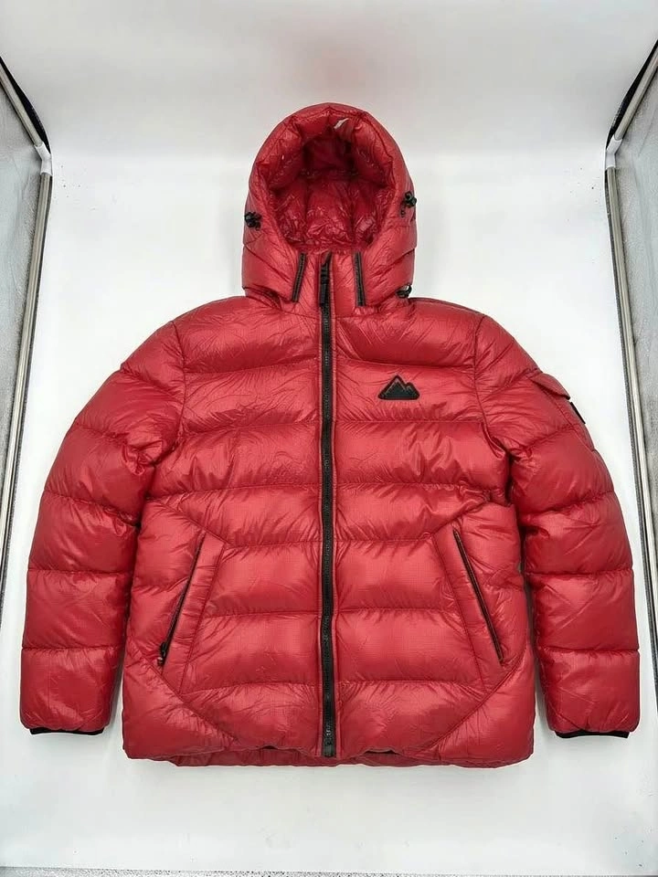 Red Hooded Puffer Jacket — $25