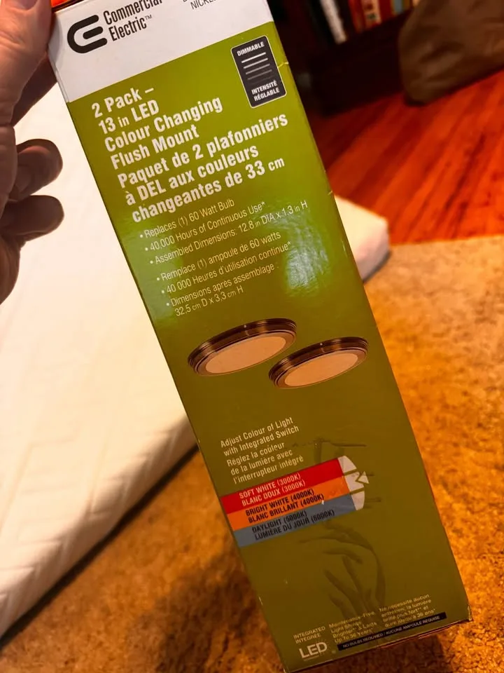 2 Pack Ceiling Lights- 13 in LED Colour Changing Flush Mount image indicator(2)