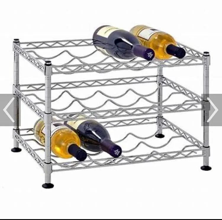 12 Bottle chrome, wine rack thumbnail