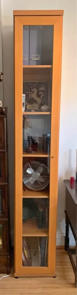 Tall Solid Ikea Bookcase w/ Glass Door thumbnail