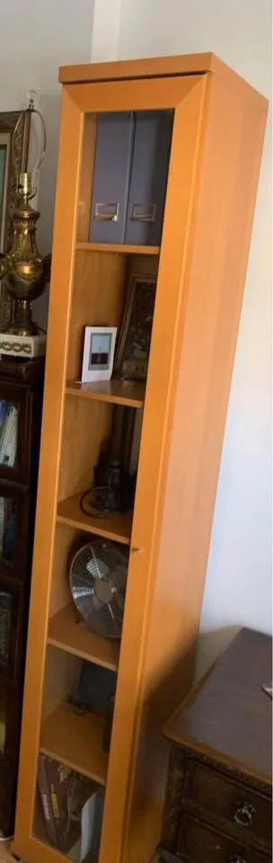 Tall Solid Ikea Bookcase w/ Glass Door image indicator(2)