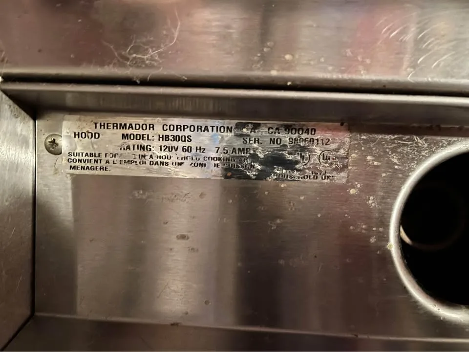 Thermador Range Hood: Model HB30QS image indicator(4)