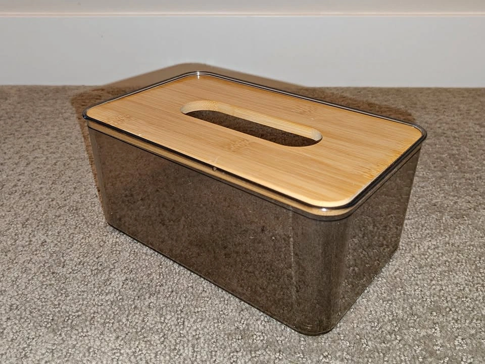 Modern Transparent Tissue Holder / Dryer Sheet Dispenser