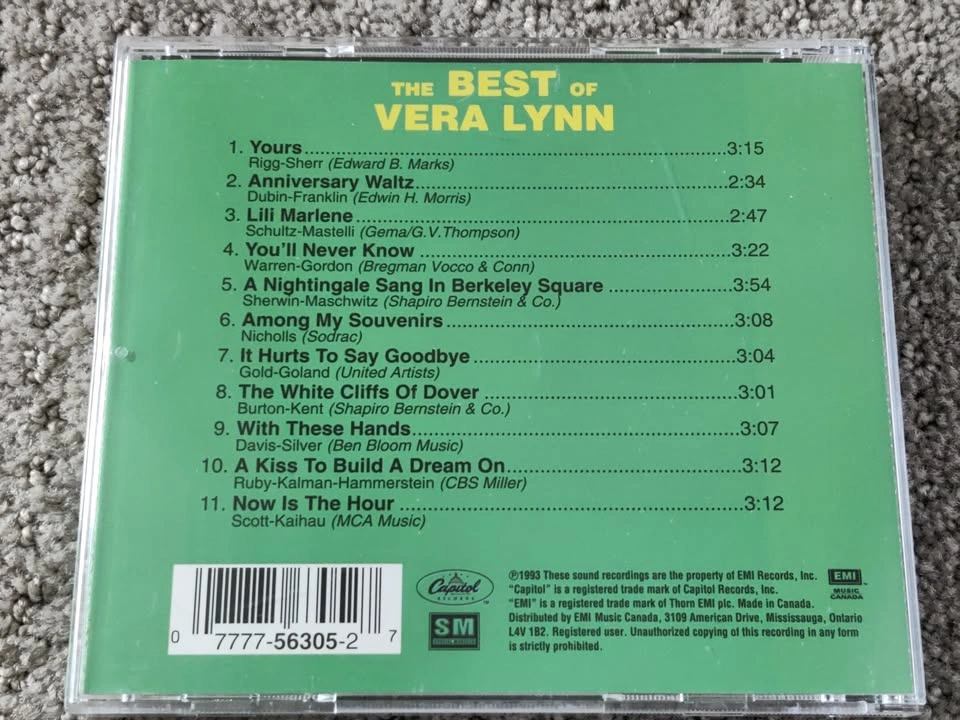 Best of Vera Lynn - Audio Music CD Album - photo 3