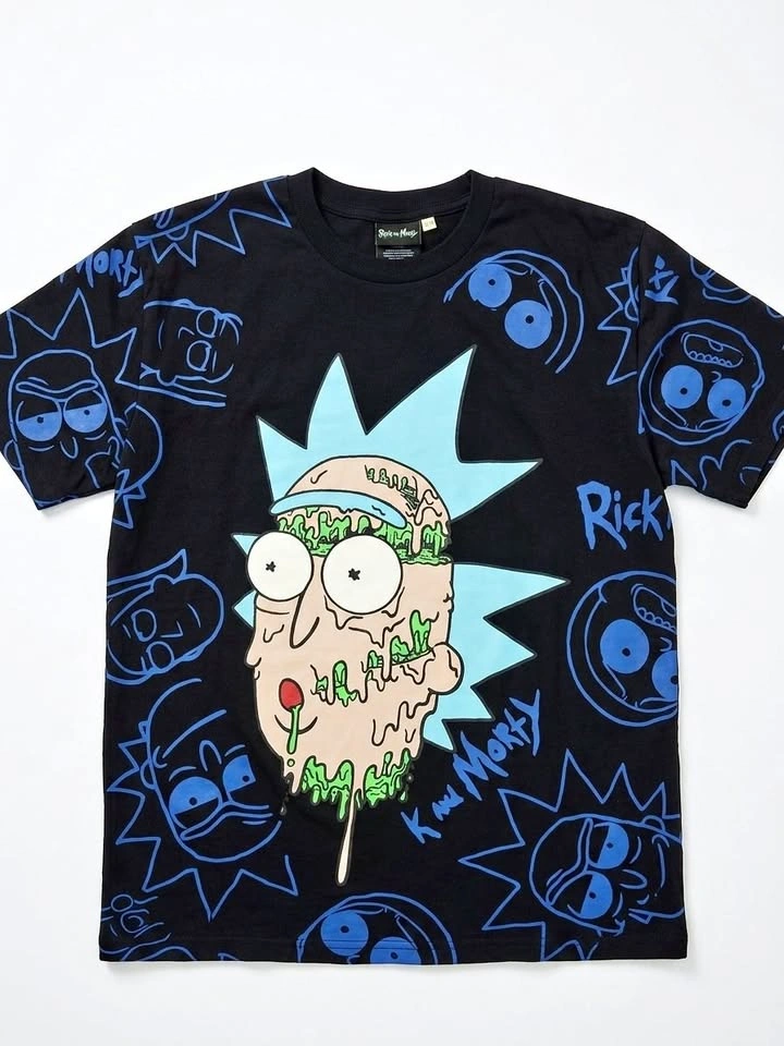 Rick and Morty Graphic T-Shirt – Black/Blue