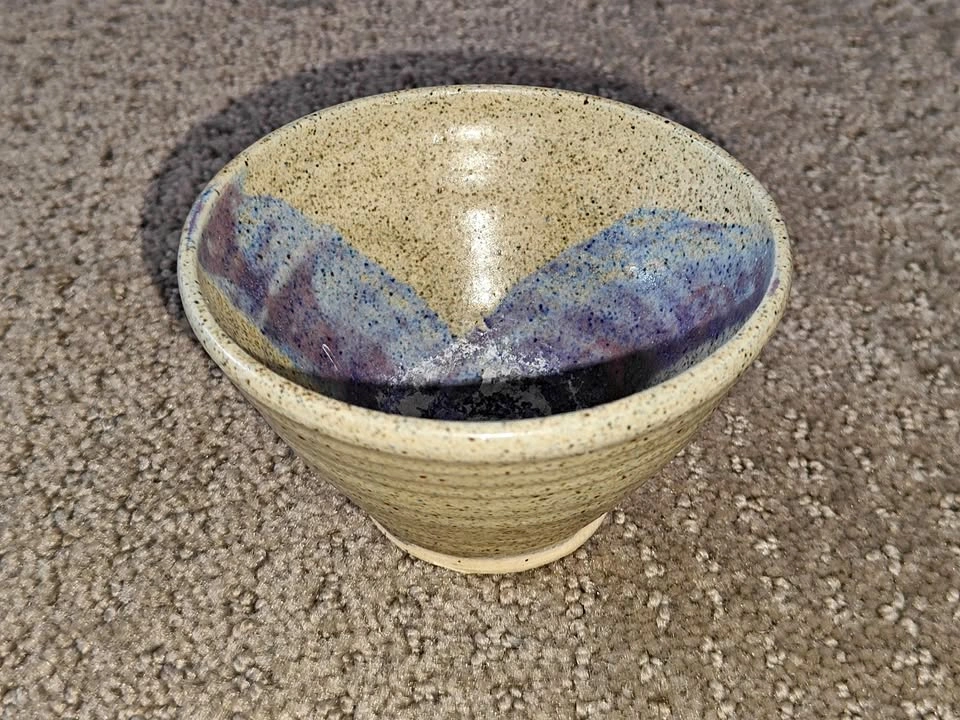 Hand-Crafted Speckled Ceramic Bowl - Unique Glaze Artist Signed